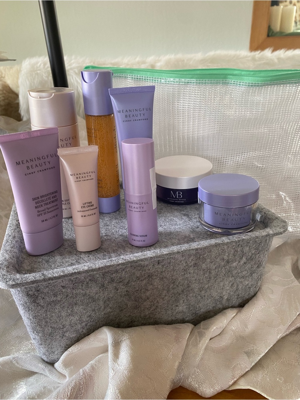 Full Size Meaningful Beauty Lavender and Pale Pink Skincare Collection